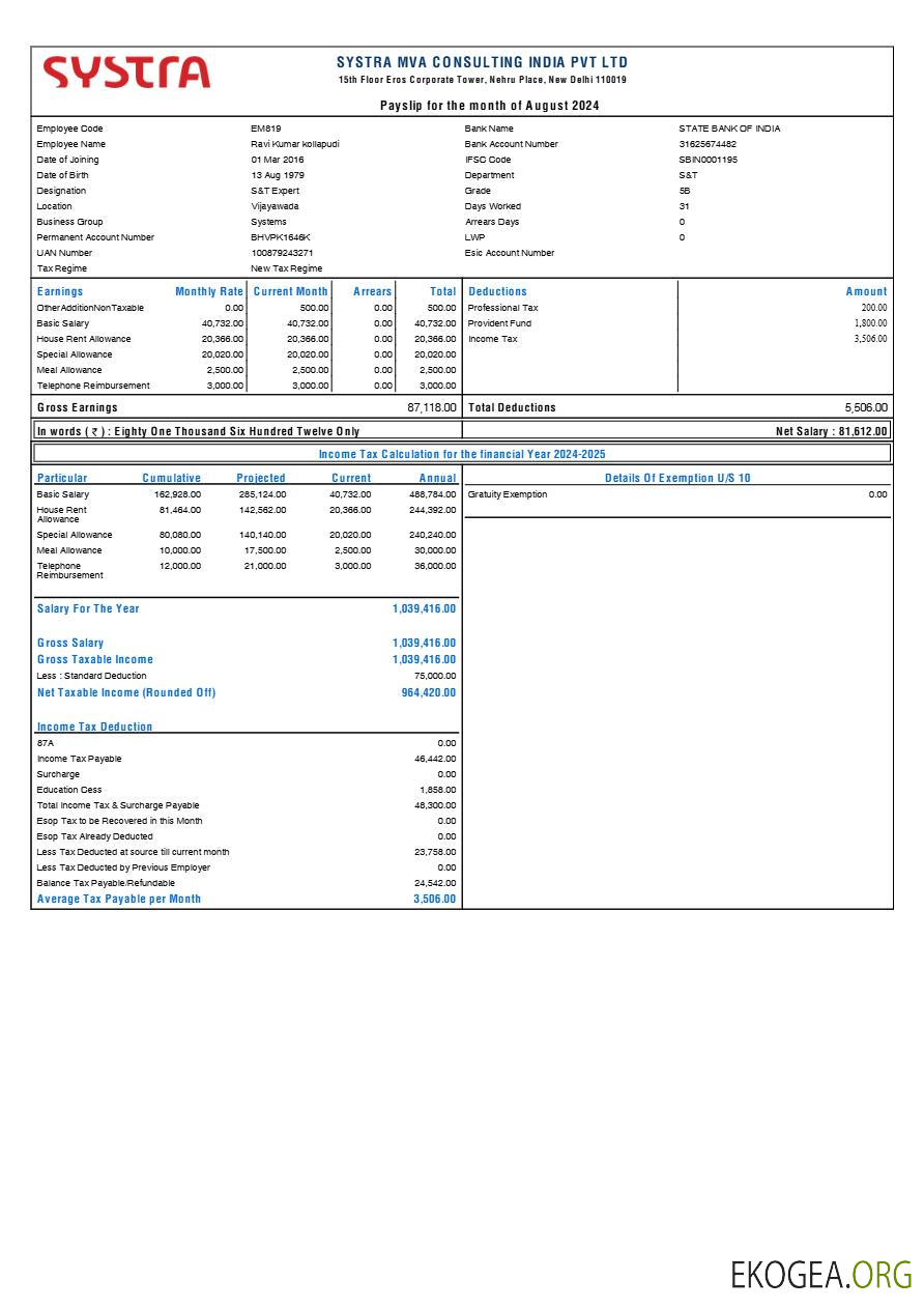 Modèle de fiche de paie Systra MVA Consulting India aux formats Word et PDF.pdf, 1